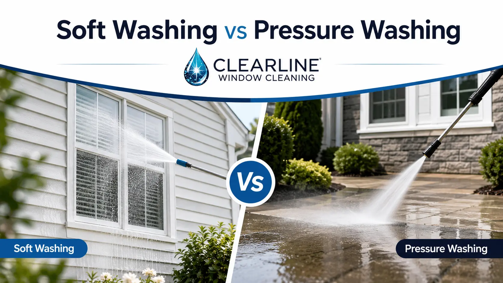 Soft Washing vs Pressure Washing