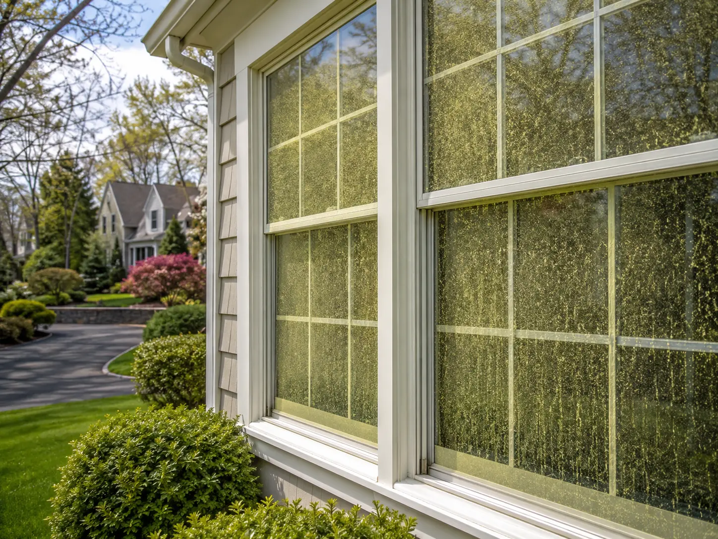 Pollen Buildup on Windows in Wilton CT