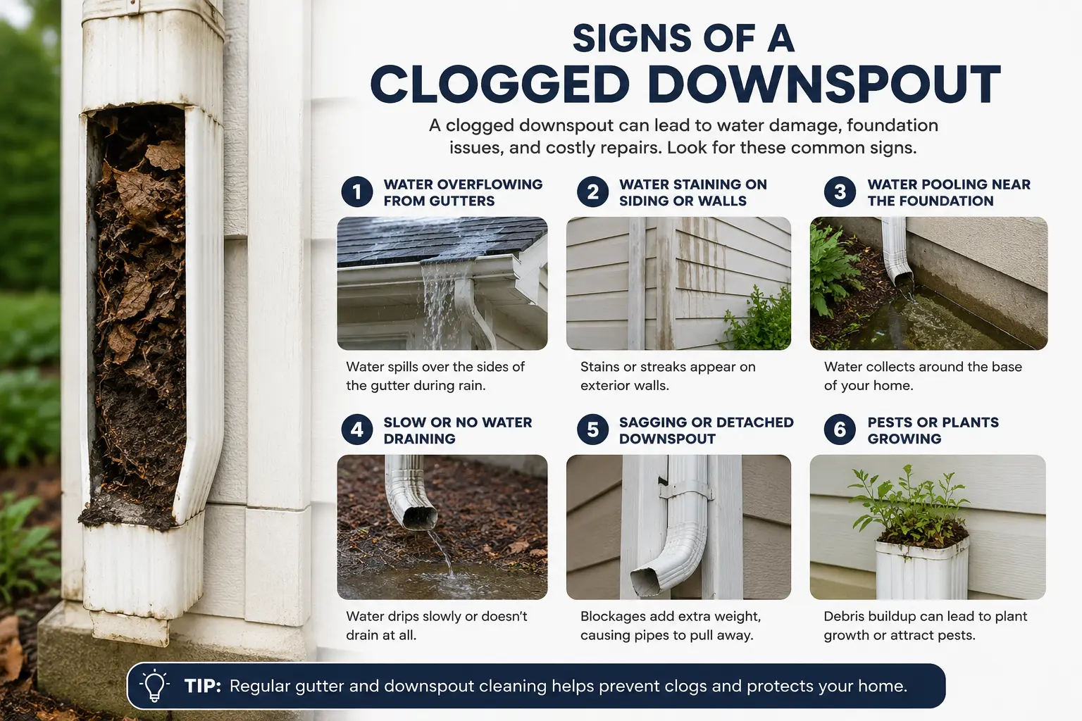 Signs of a Clogged Downspout